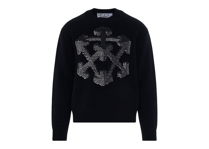 Sweatshirt Off-White 3D Arrow Chunky Knit Sweatshirt Black/Grey Sort | OMHE085F21KNI0021009