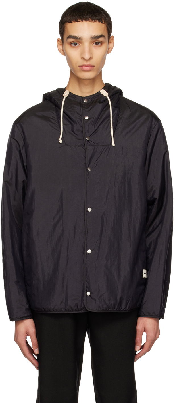 Vindjakke Jil Sander Jil Sander Drawstring Hooded Jacket Sort | J47BN0014_J70003, 0