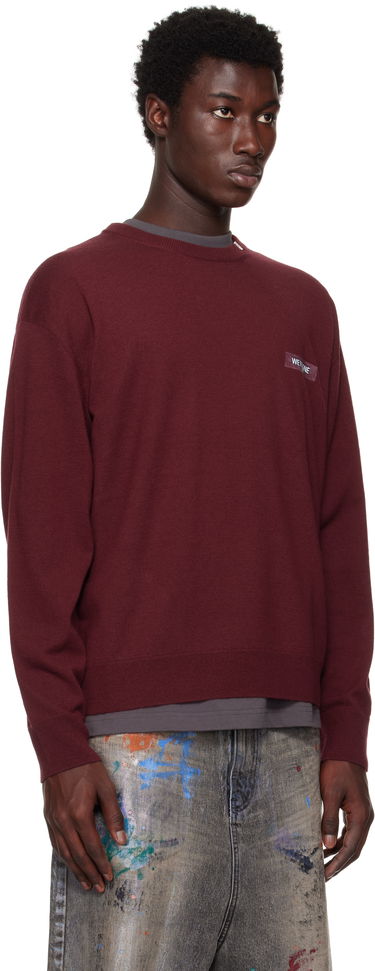 Sweater We11done We11done Logo Knit Pullover Sweater Bourgogne | WD-KO2-25-651-U-WN, 1