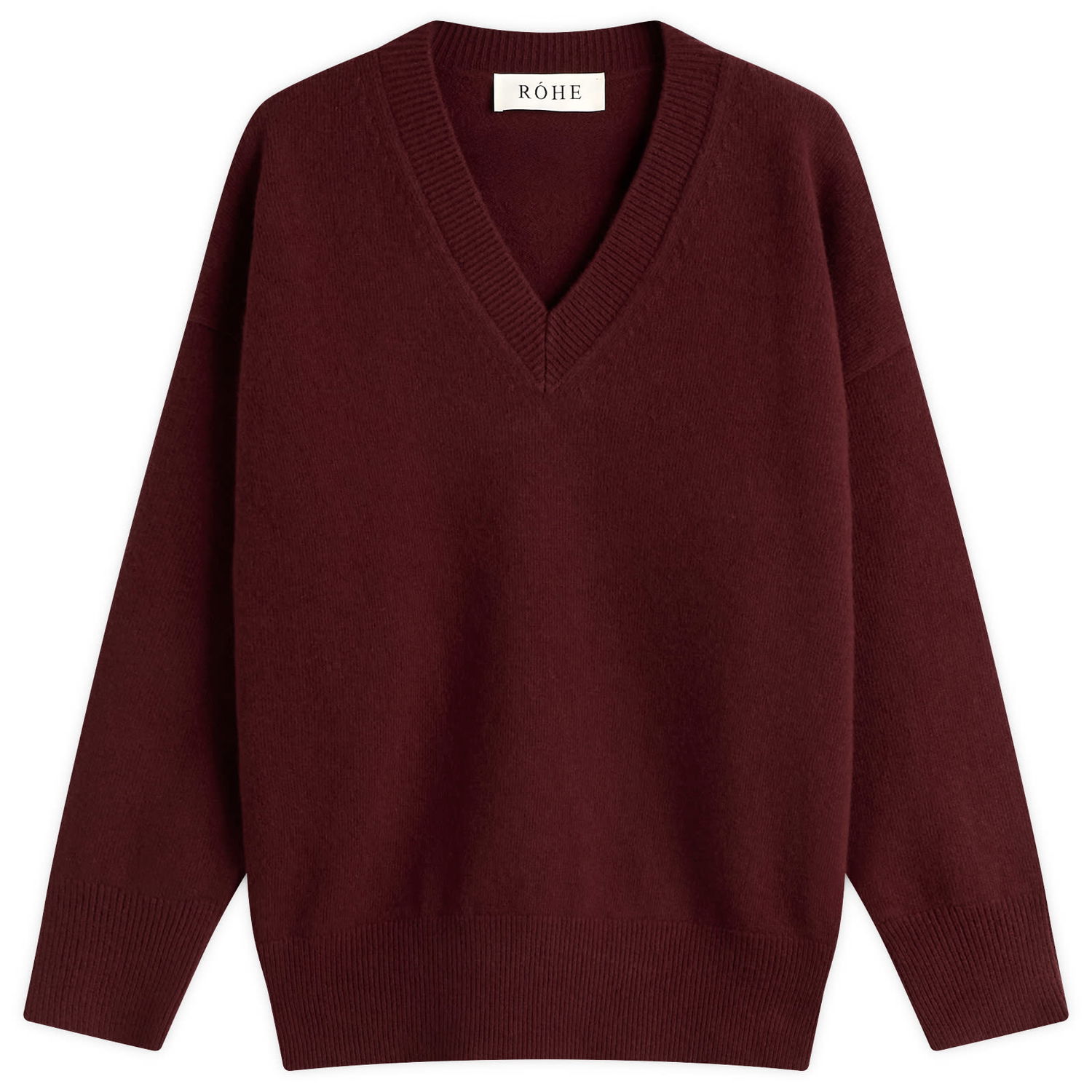Sweater Róhe Women's V-Neck Knitted Jumper, 32 Bourgogne | 417-23-317, 1