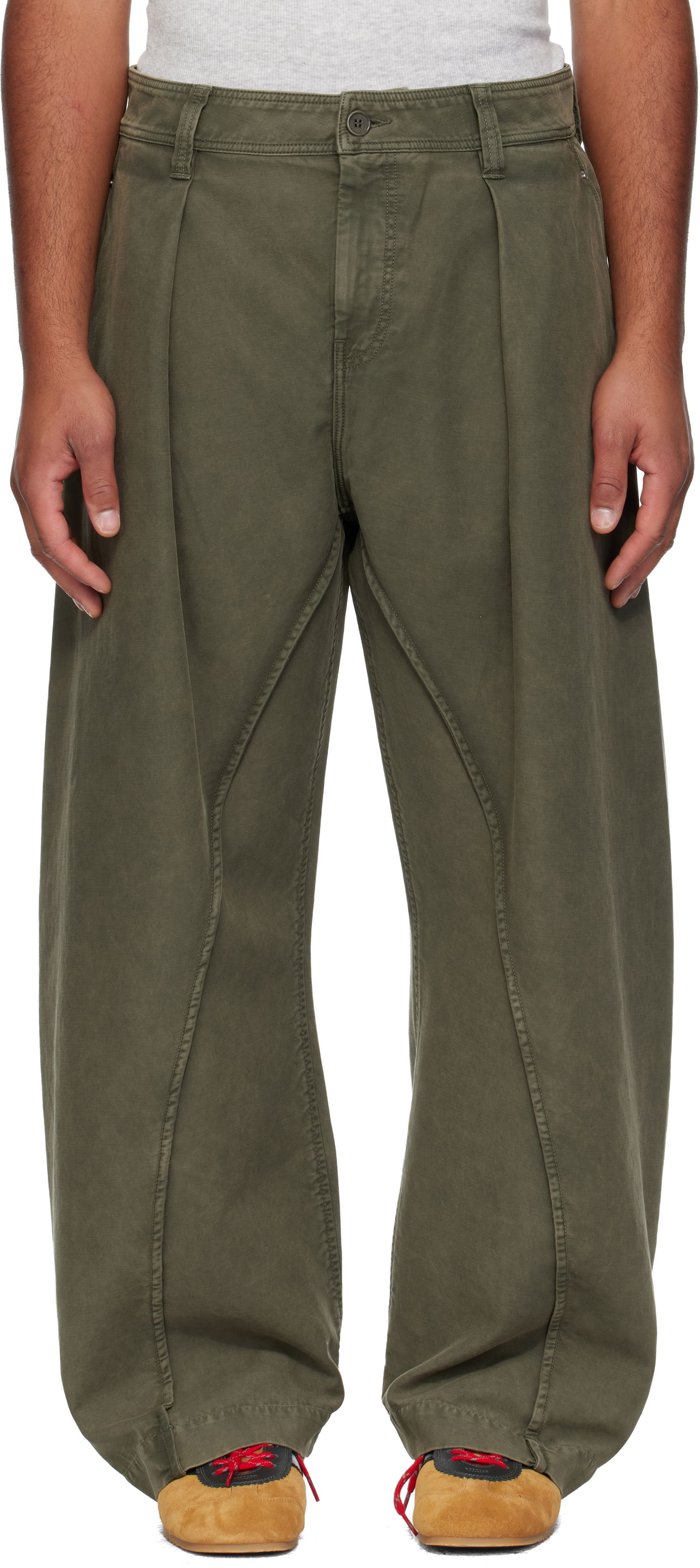 Bukser JW Anderson Twisted Seam Trousers Grøn | TR0423-PG1600, 0
