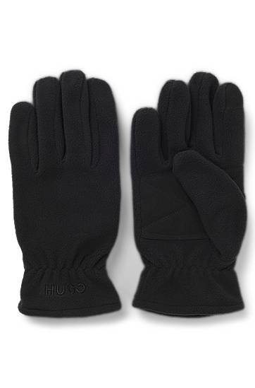 Handsker BOSS Fleece gloves with faux-suede palms Sort | 50548737, 0