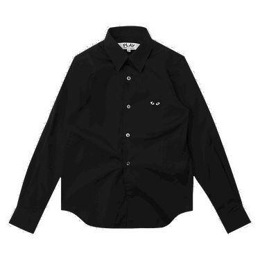 Skjorte Comme des Garçons PLAY Black Heart Button Up Shirt Sort | az b003 051 1, 0