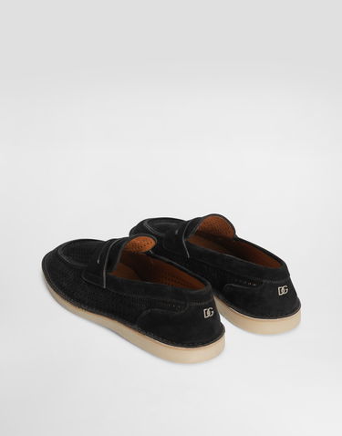 Tilbehør Dolce & Gabbana Dolce & Gabbana Perforated Suede Penny Loafers Sort | A50651A9T5980999, 2