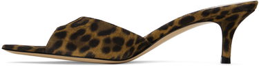 Tilbehør Gianvito Rossi Gianvito Rossi Elle 55 Suede Leopard Print Mules Brun | G15110.55RIC.CMD, 2