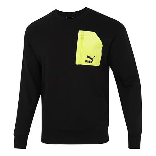 Sweater Puma PUMA Contrasting Zipper Pocket Sweatshirt Sort | 535130-01