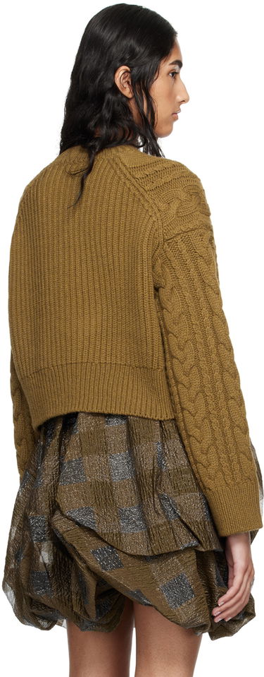 Sweater Cecilie Bahnsen Vibeke Cropped Cable Knit Sweater Grøn | 2.24KNI51004 VIBEKE JUMPER, 2