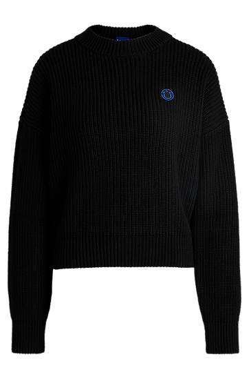 Sweater BOSS Relaxed Fit Sweater with Patch by HUGO Sort | 50530283