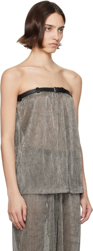 Tanktop Nanushka Nanushka Gilma Metallic Knit Bandeau Top Metalisk | NW25SSTP29882, 1