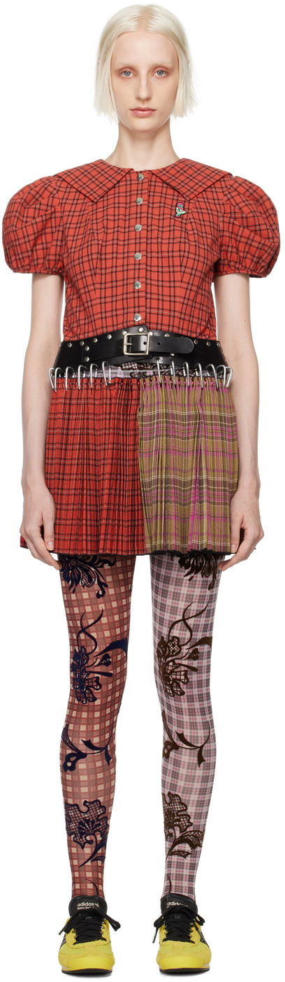 Nederdel Chopova Lowena Judith Carabiner Plaid Minidress Rød | 1247