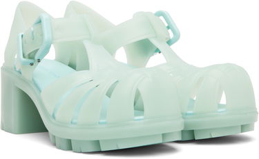 Skopleje Bottega Veneta Bottega Veneta Gertie Fisherman Heeled Sandals Grøn | 827620 V2AS0, 3
