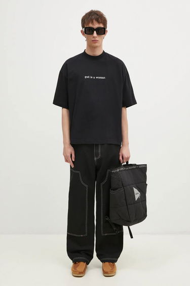 T-shirt VETEMENTS 'God Is A Woman' Cropped Boxy T-Shirt Sort | UA66TR725B, 4