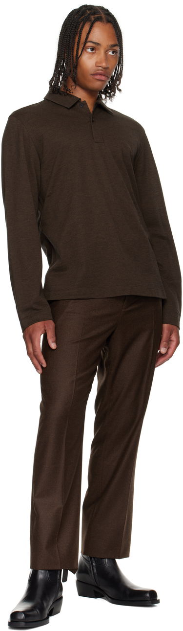 Polo skjorte FERRAGAMO Ferragamo Long Sleeve Polo Brun | 786359, 3