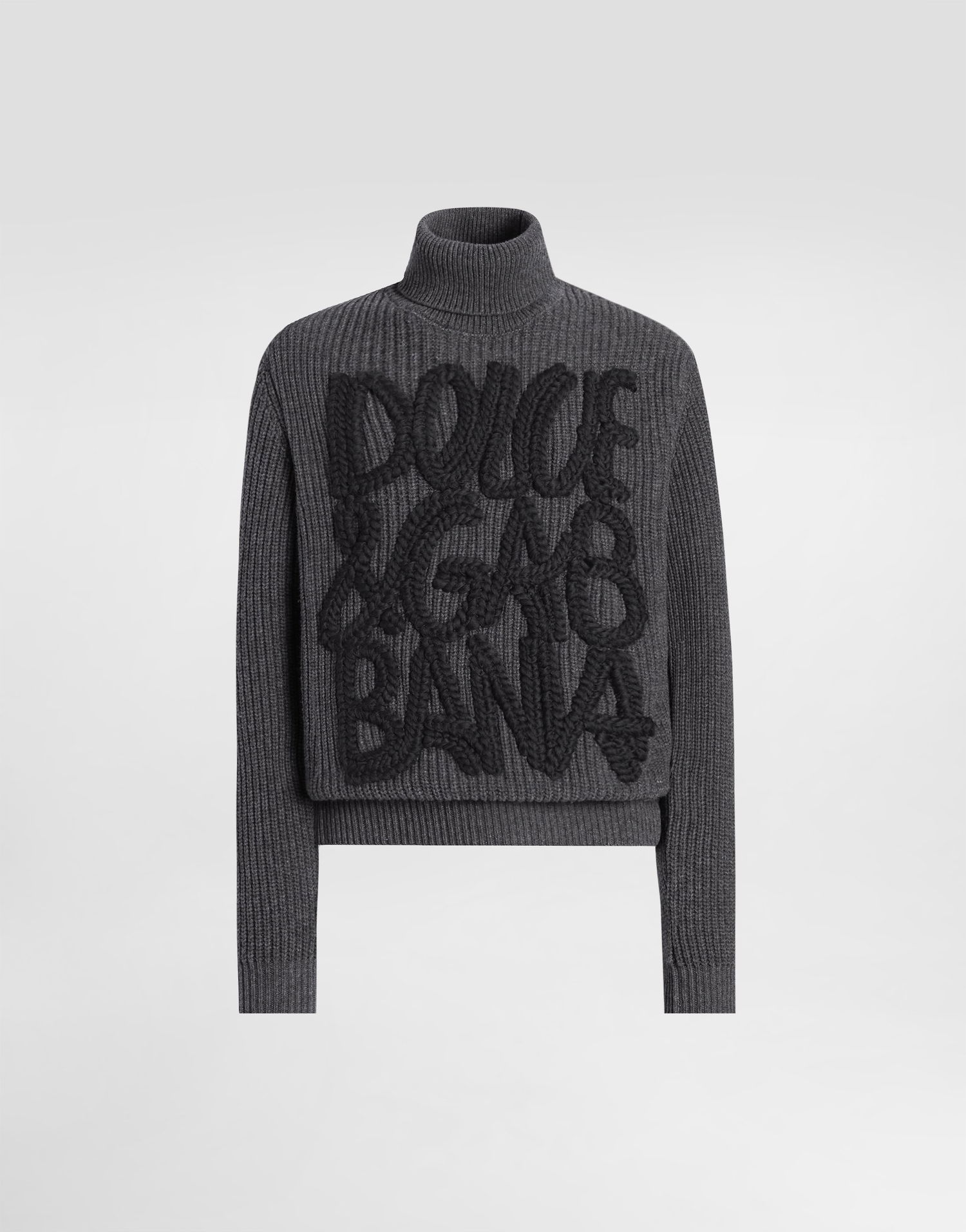 Sweater Dolce & Gabbana Dolce & Gabbana Embroidered Wool Turtleneck Sweater Grå | GXW63ZJDVC8N0542, 0