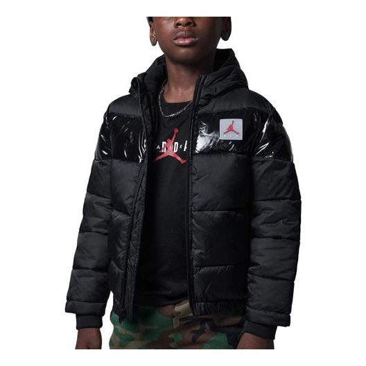 Puffer jakke Jordan Jordan Bold Stripe Puffer Jacket Sort | DC0037-010, 0