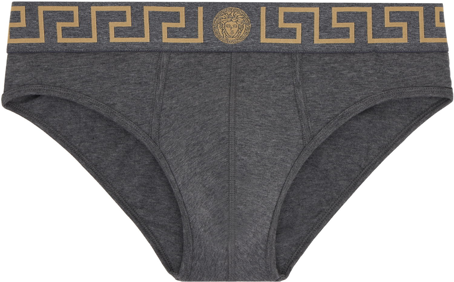 Boksere Versace Three-Pack Briefs With Greca Border Grå | AU10327_1A10011, 1