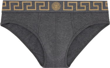 Boksere Versace Three-Pack Briefs With Greca Border Grå | AU10327_1A10011, 1