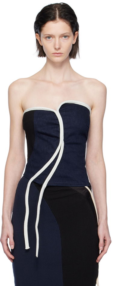 Tanktop Ottolinger Ottolinger Asymmetric Denim Tank Top Blå | 1703411, 0