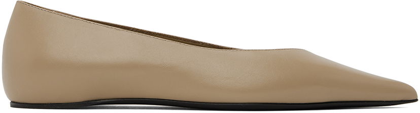 Sneakers og sko TOTEME Asymmetric Ballerina Flats Beige | 241-WAS990-LE0002