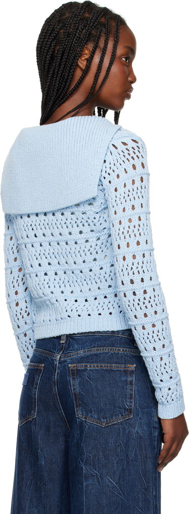 Sweater GANNI Ganni Tie String Knit Cardigan Blå | K2429, 2