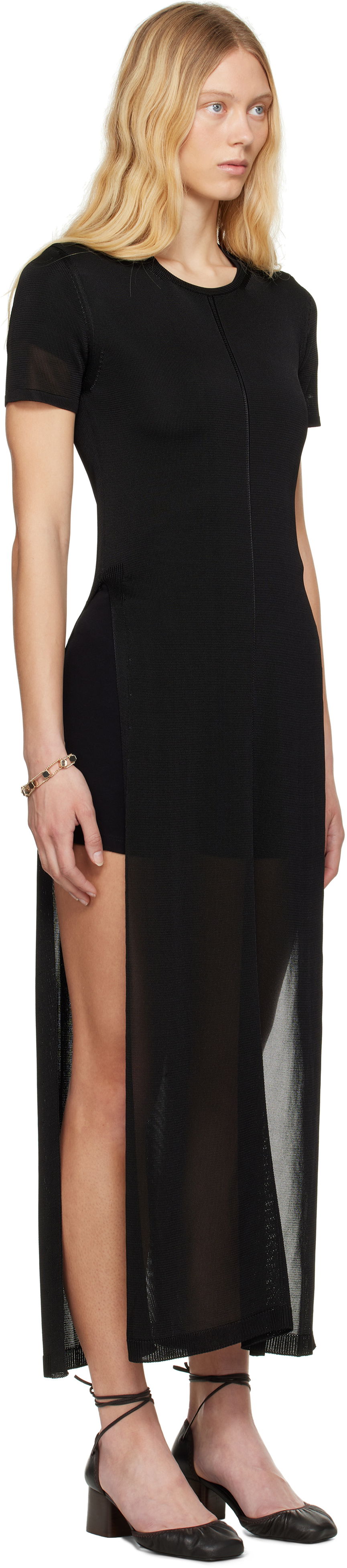 Kjole LEMAIRE Lemaire Column Slits Midi Dress Sort | DR1104 LK1037, 1