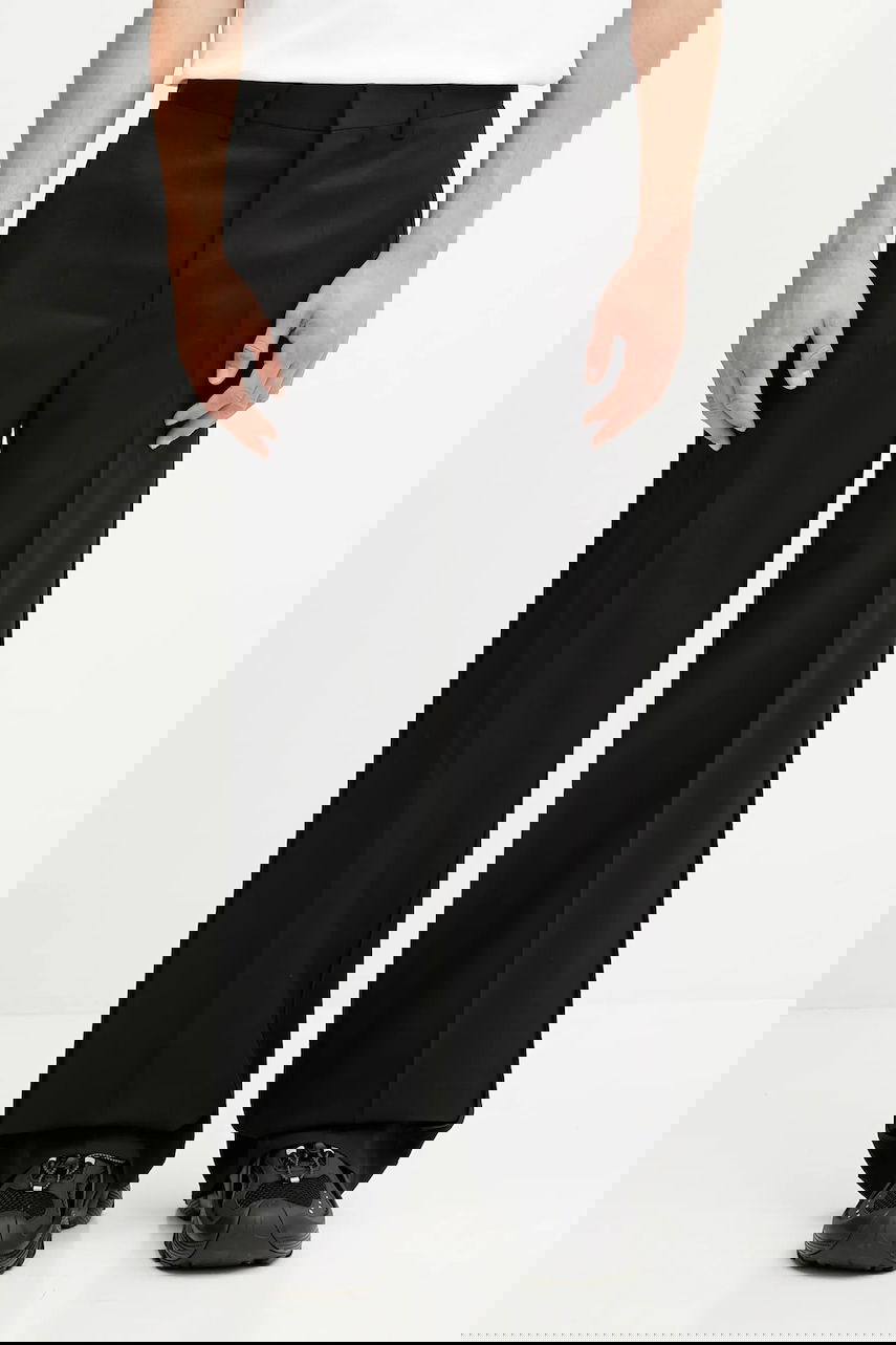 Bukser Maison Margiela MM6 Maison Margiela Wool Wide-Leg Trousers Sort | SH0KA0047.S47848.900, 0