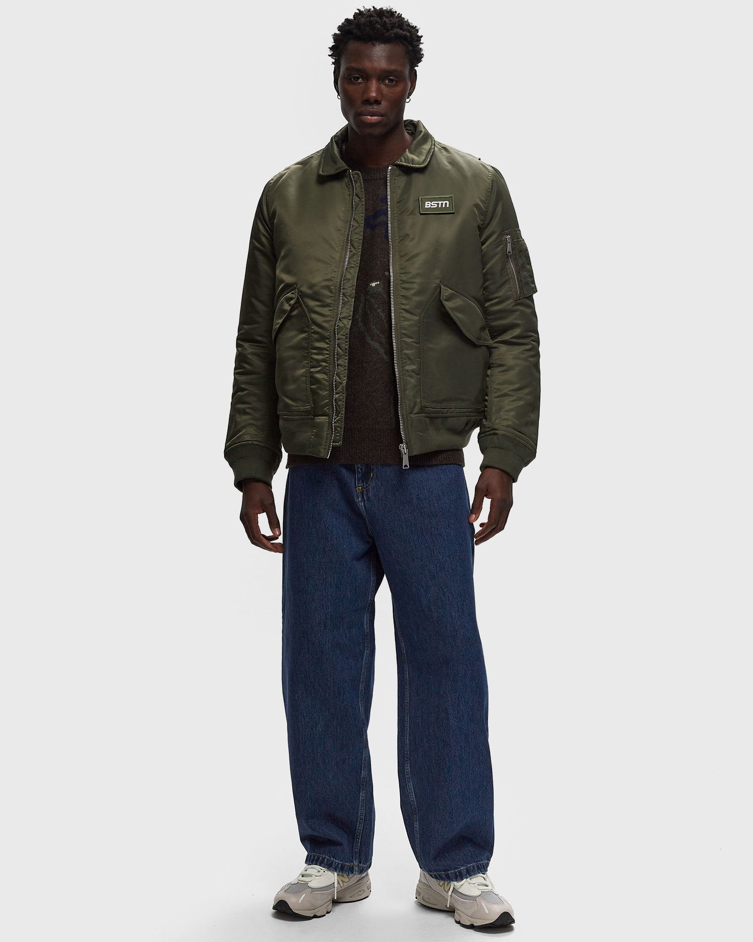 Bomberjakke Schott NYC BSTN Bomber Jacket Grøn | BSTN-210100RS-ARMY-KAKI, 1