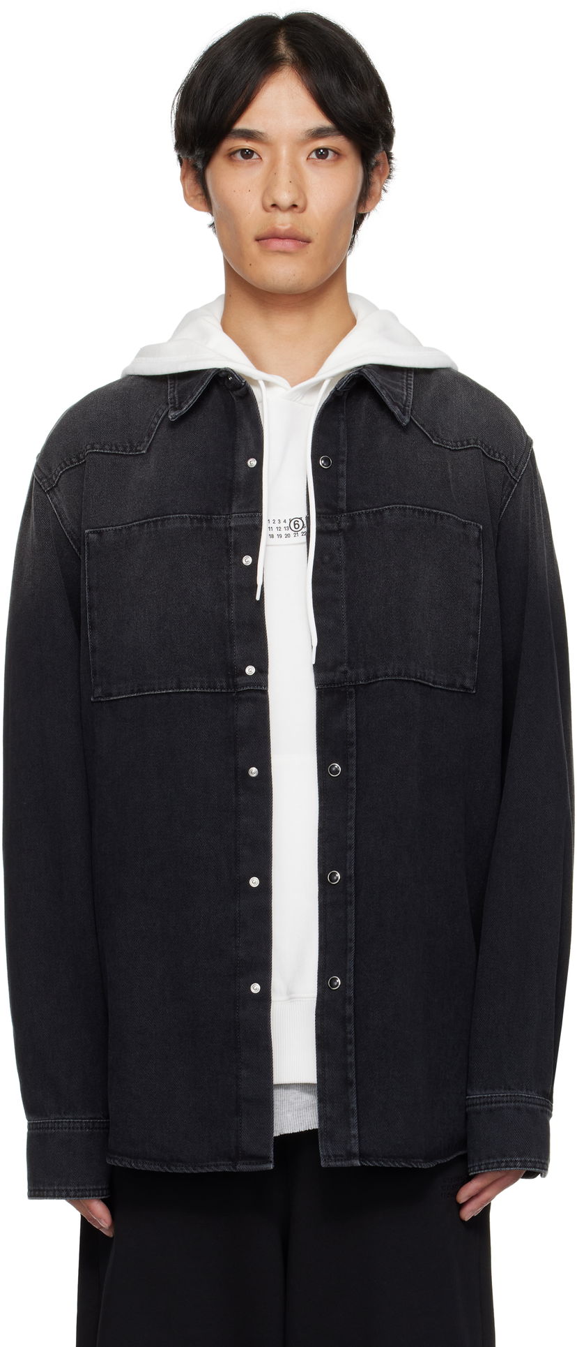 Skjorte Maison Margiela MM6 Maison Margiela Long Sleeve Denim Shirt Sort | SH0DT0031 M30011