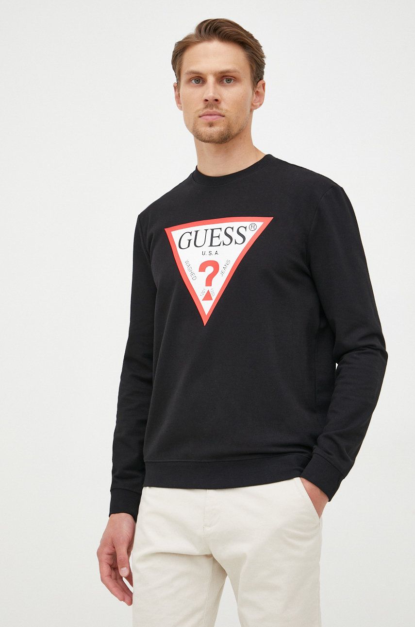 Sweatshirt GUESS Audley Crewneck Sort | M2YQ37.K6ZS1, 0