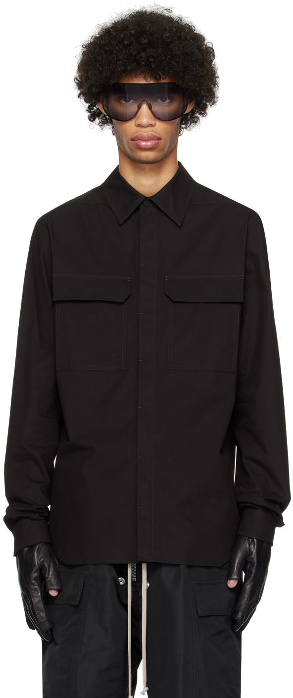 Skjorte Rick Owens Work Shirt Sort | RU01D3291 P, 0