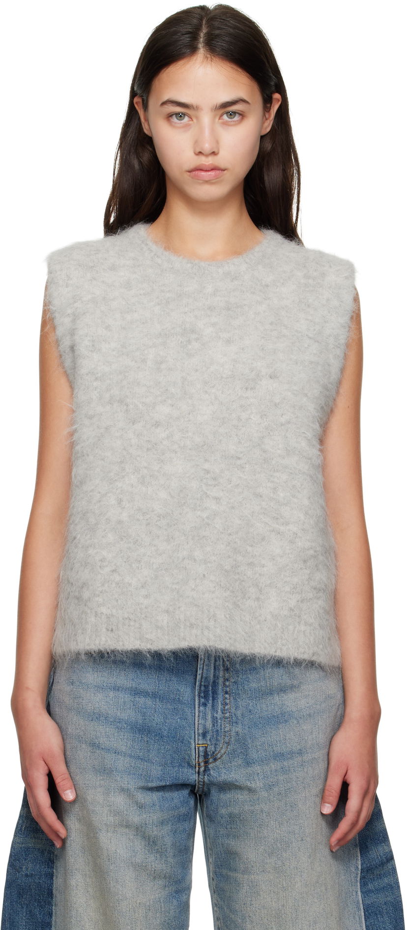 Vest R13 R13 Deep Armhole Knit Vest Grå | R13WY294-Y196A