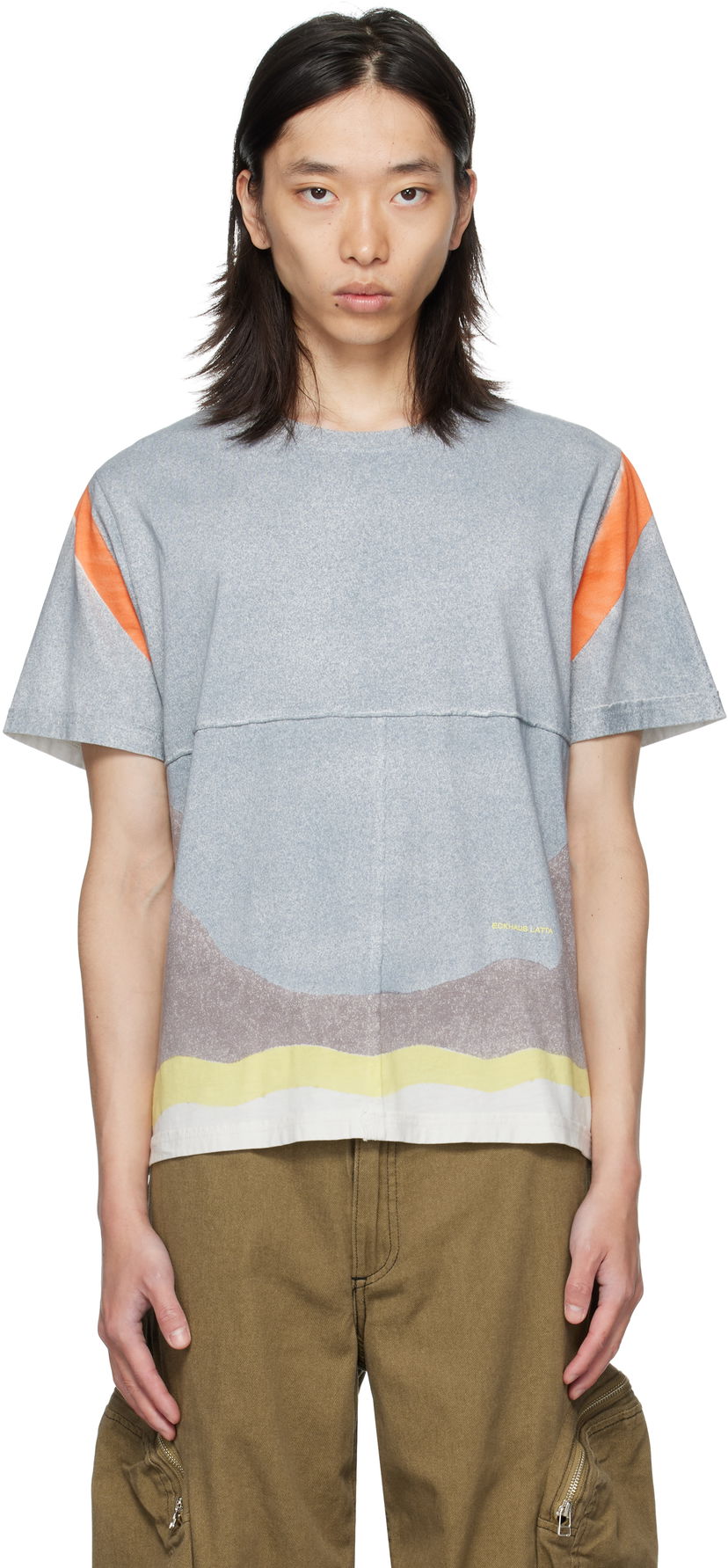 T-shirt Eckhaus Latta Eckhaus Latta Lapped T-Shirt Grå | 301-EL-PF25-V