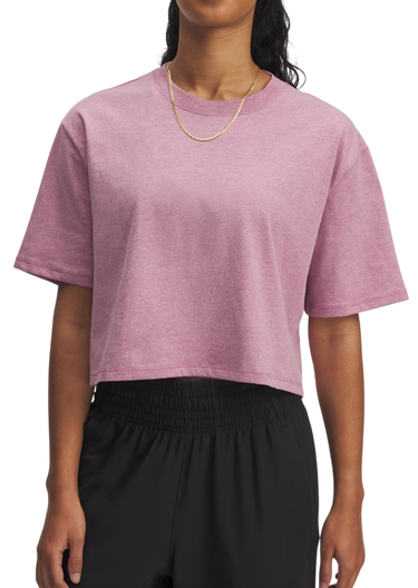 Crop top Under Armour Under Armour Rival Short Sleeve T-Shirt Lyserød | 1389721-659, 0