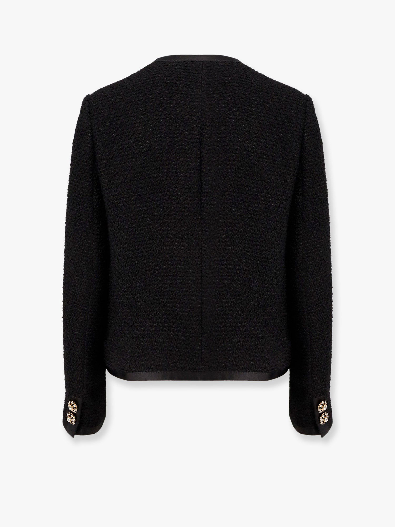 Jakke Dolce & Gabbana Dolce & Gabbana Black Boucle Jewel-Button Jacket Sort | F27DAZFU3JLN0000, 1