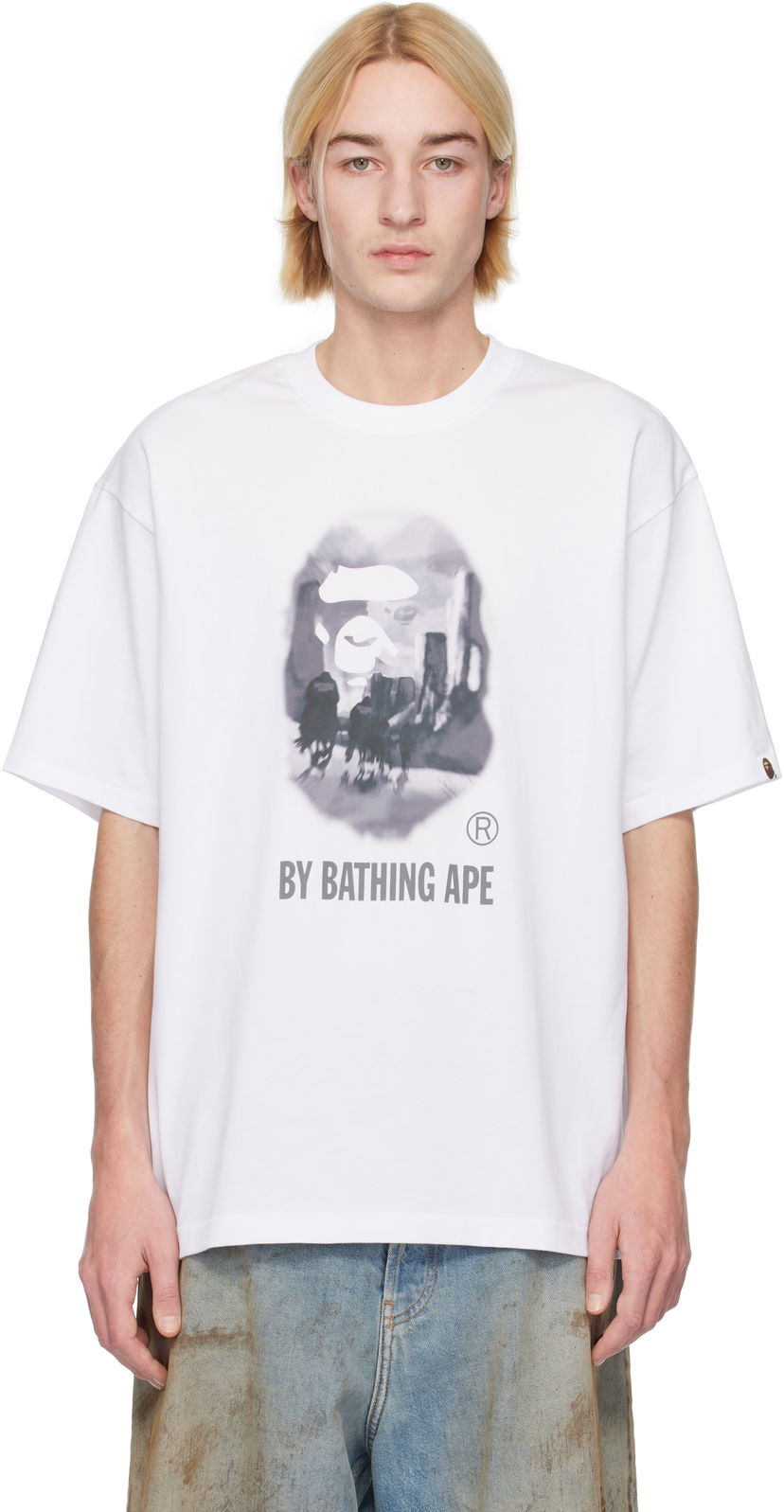 T-shirt BAPE Painting Relaxed Fit Graphic T-Shirt Hvid | 001TEK801305M