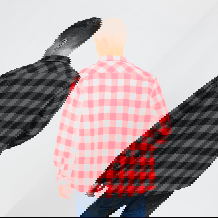 Jakke Urban Classics Padded Check Flannel Shirt Rød | TB3958 red, 1