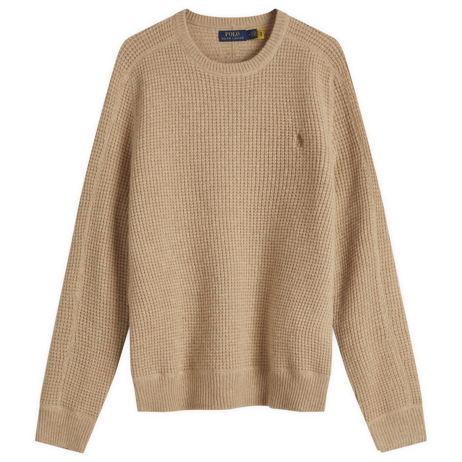 Sweater Polo by Ralph Lauren Ralph Lauren Men's Waffle Knit Sweater Beige | 710956807003, 0