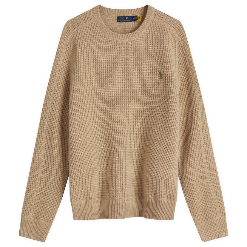 Sweater Polo by Ralph Lauren Ralph Lauren Men's Waffle Knit Sweater Beige | 710956807003