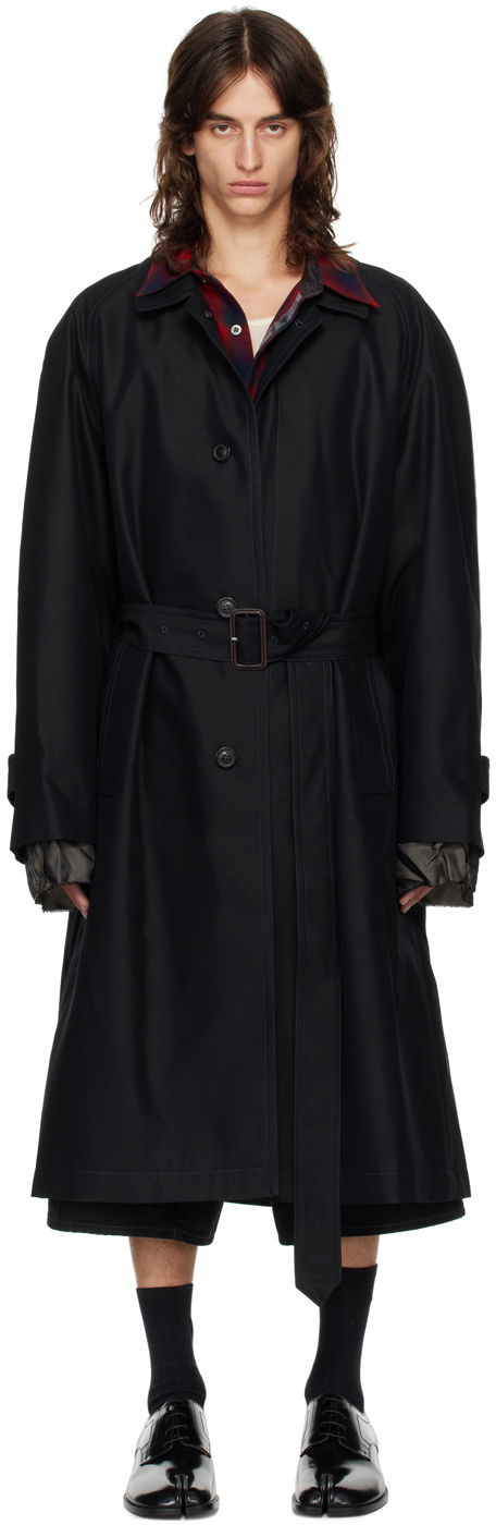 Trenchcoat Maison Margiela Belted Trench Coat Sort | S50AH0132 S54694