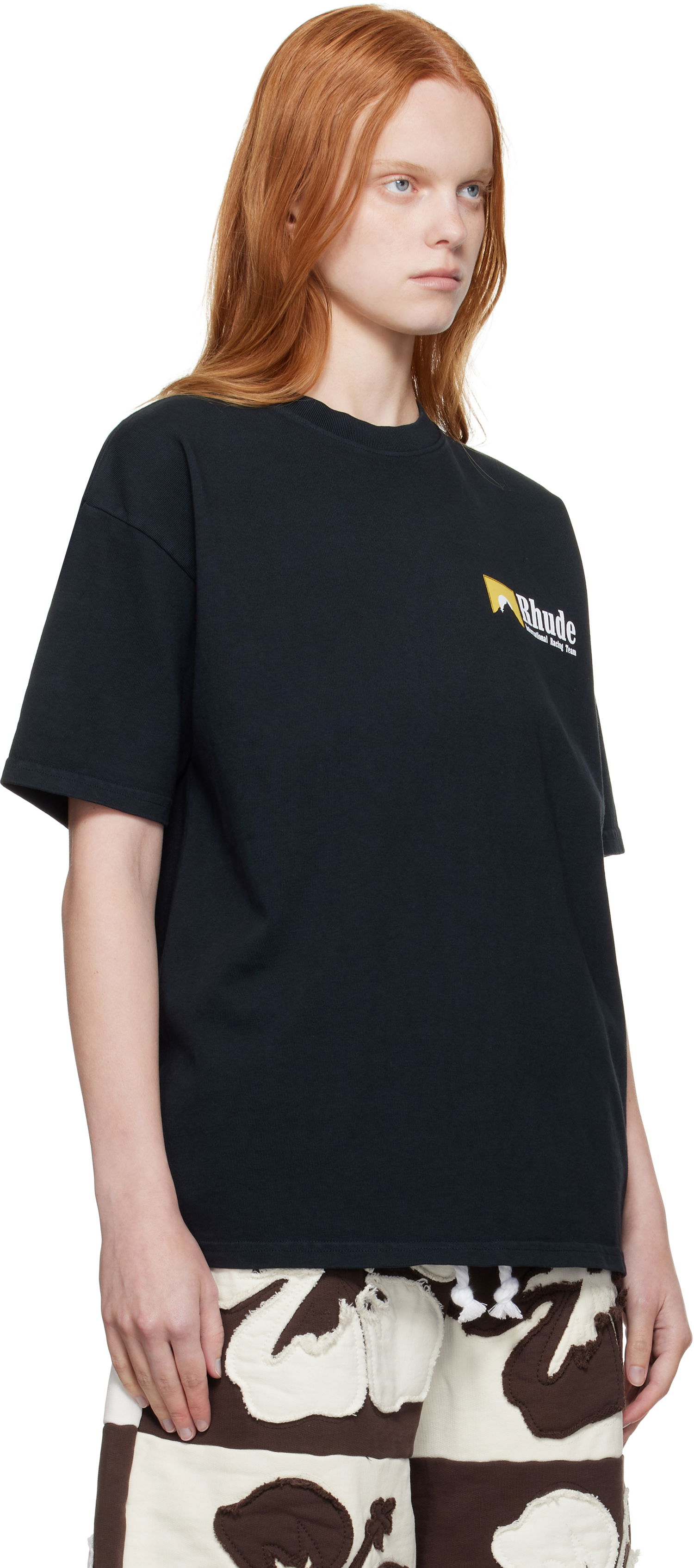 T-shirt Rhude Rhude 'International Racing' Logo T-Shirt Sort | RHPF25TT10012, 1