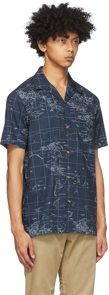Skjorte CLOT Clot Global Haze Print Shirt Mørkeblå | CLSH20SS20011, 1