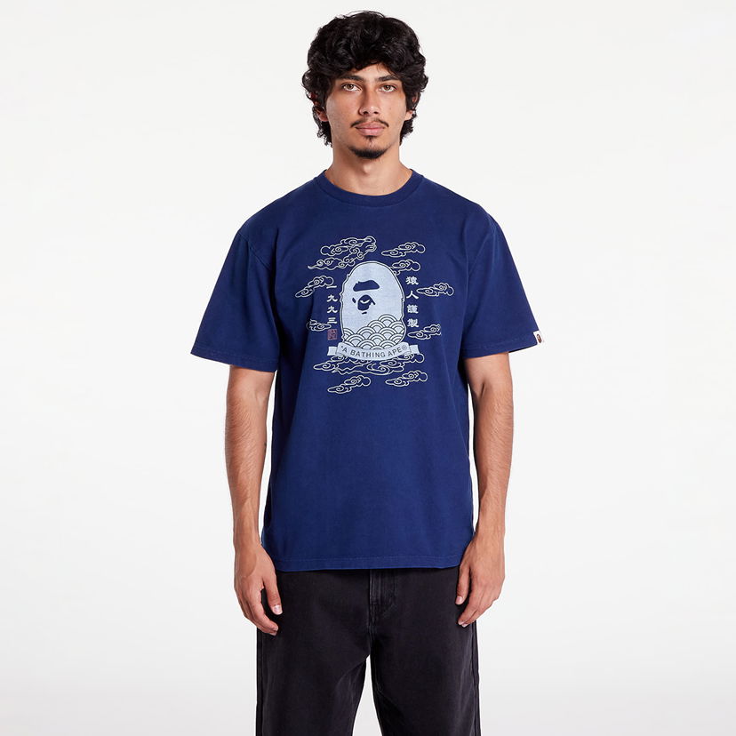T-shirt BAPE A BATHING APE 31St Anniversary Japan Ape Head Tee Indigo Mørkeblå | 001CSK201023F ING