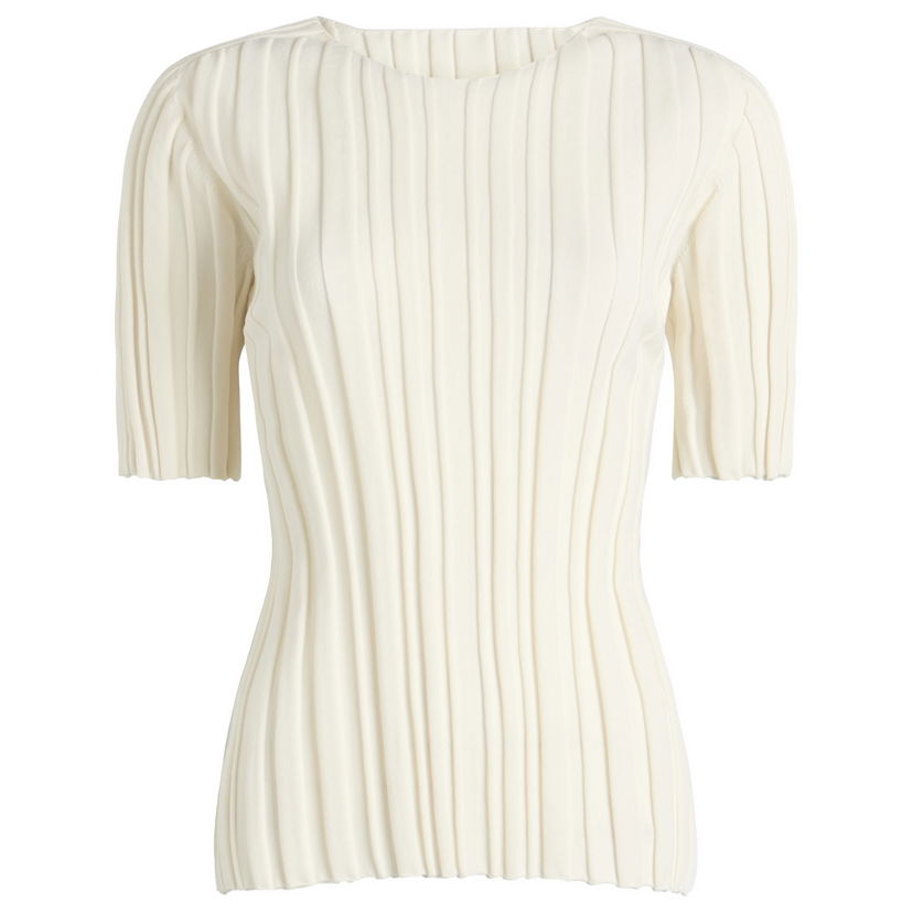 T-shirt Pleats Please Issey Miyake Issey Miyake Pleats Please Rib Knit T-Shirt Hvid | PP56KK852-02