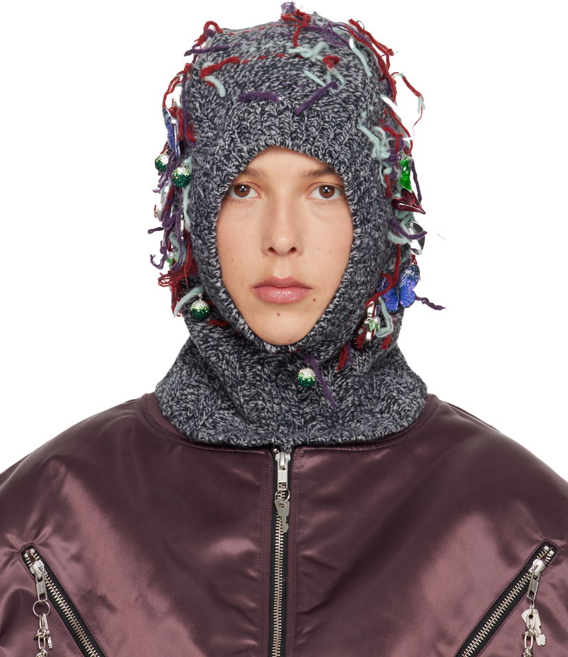 Hat Chopova Lowena Washed Up Knitted Embellished Balaclava Flerfarvet | 6715