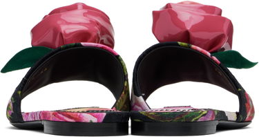 Skopleje Dolce & Gabbana Dolce&Gabbana Rose Print Brocade Slide Sandals Flerfarvet | CQ0634 A6N91, 1