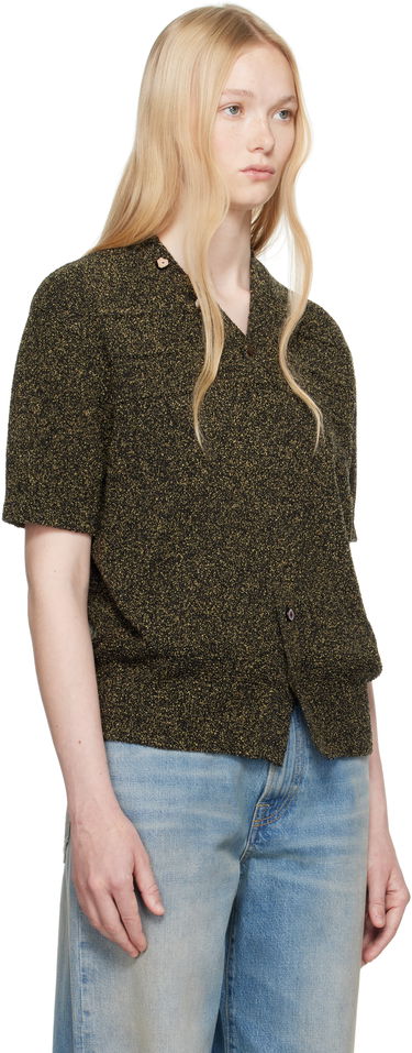 Sweater ADER ERROR ADER error 0502 Short Sleeve Knit Polo Sort | BO01SSKT0502BK, 4