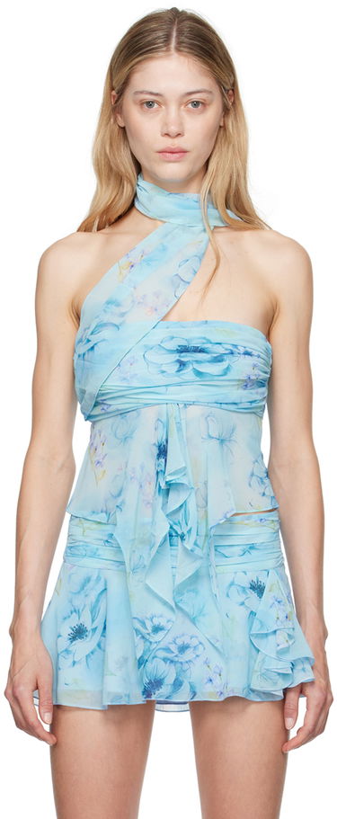 Nederdel GUIZIO Guizio Floral Print Wrap Around Tank Top Blå | P24119W101, 0