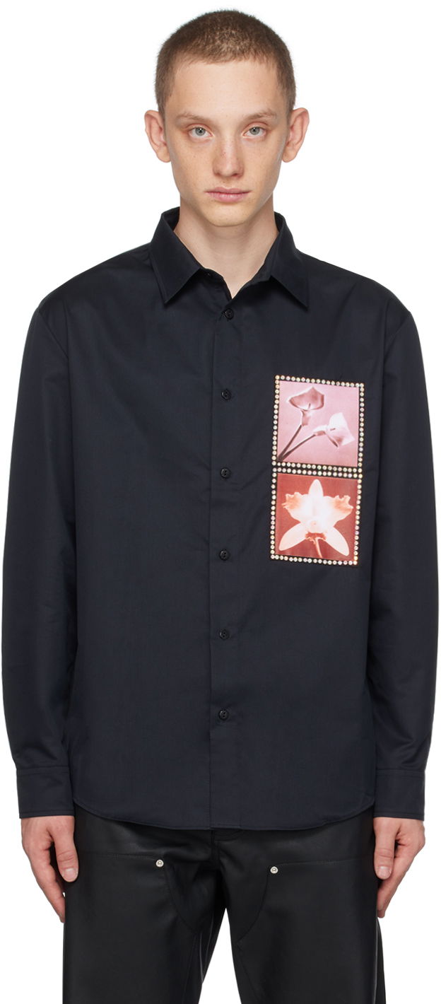 Skjorte MISBHV Floral Print Shirt Sort | 231M179