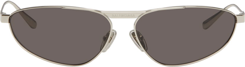 Solbriller Balenciaga Balenciaga Tag 3.0 Oval Metal Sunglasses Metalisk | BB0417S-002