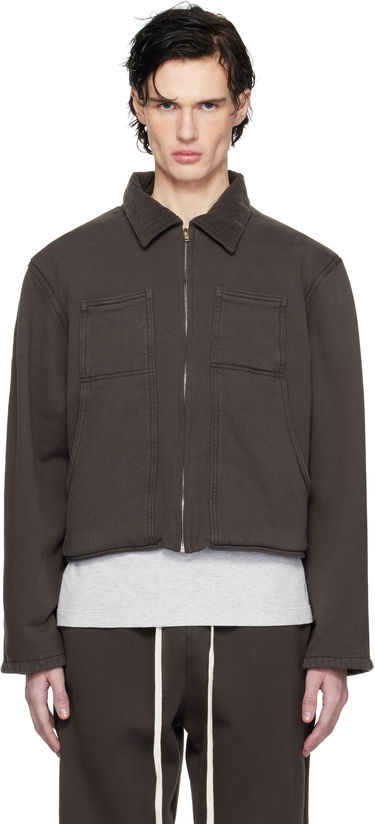 Sweatshirt LES TIEN Utility Cropped Jacket Grå | CF-1097, 0